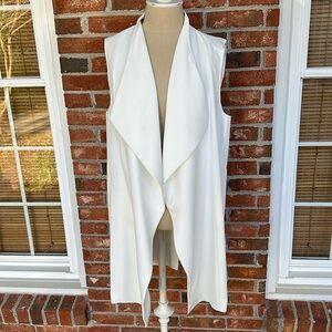 Vince Long Drape Crepe Vest With Tie